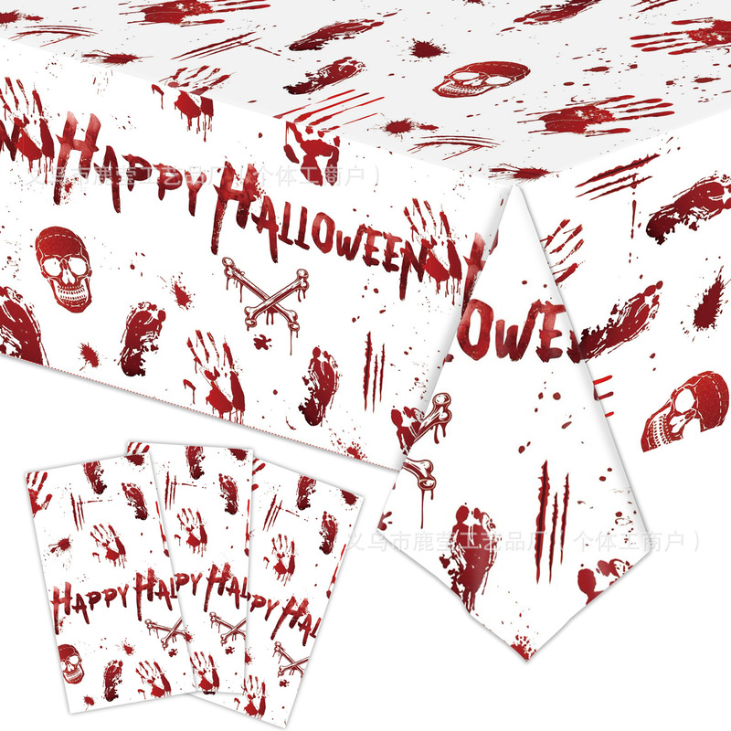 2025 新しいハロウィンパーティー装飾用品ハロウィン使い捨てテーブルクロスゴーストアレンジメント小道具|undefined