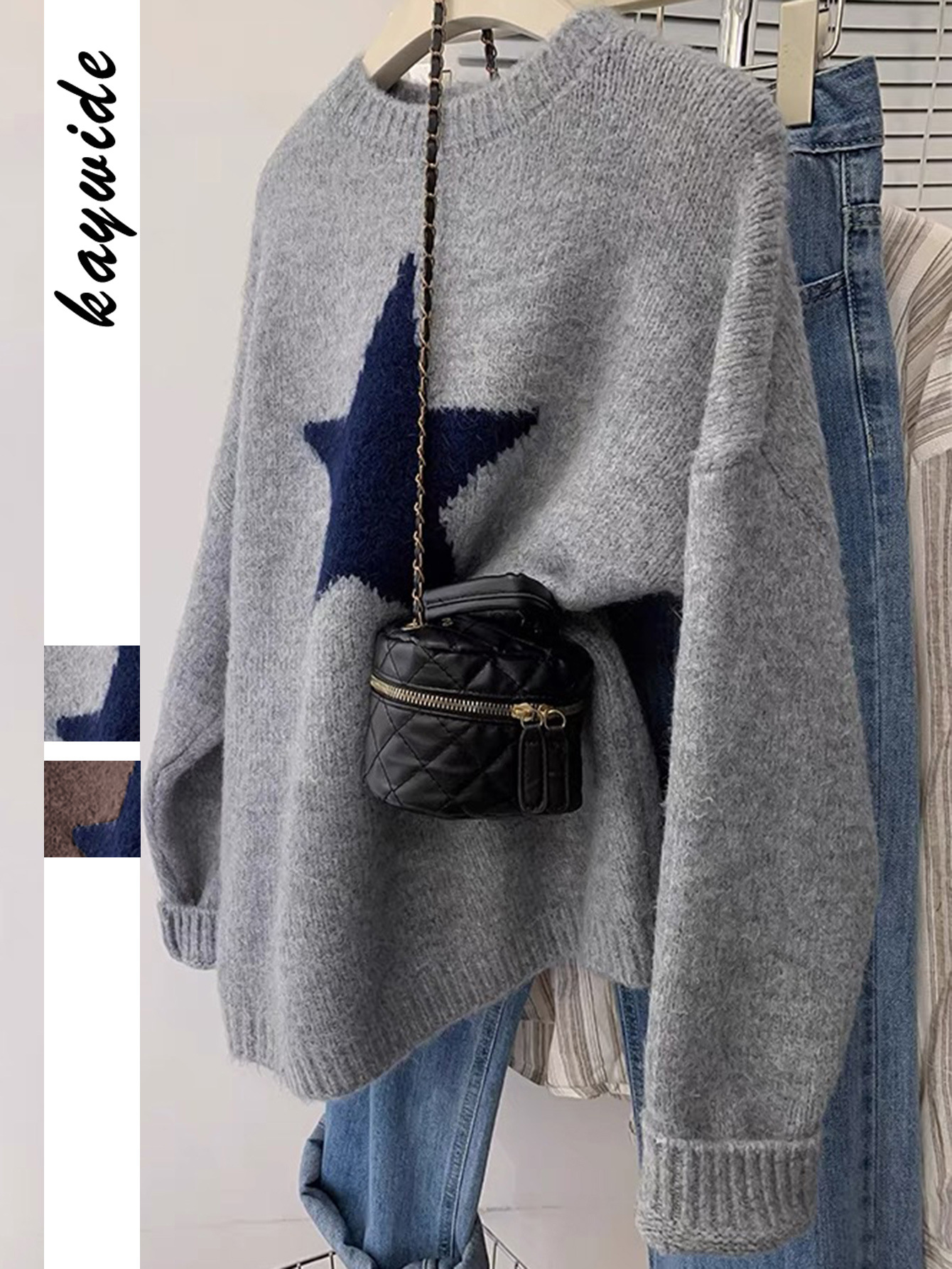Kaikuo transfronterizo suéter de impresión de moda europea y americana de mujeres otoño y invierno 2025 estación independiente de Amazon image 1