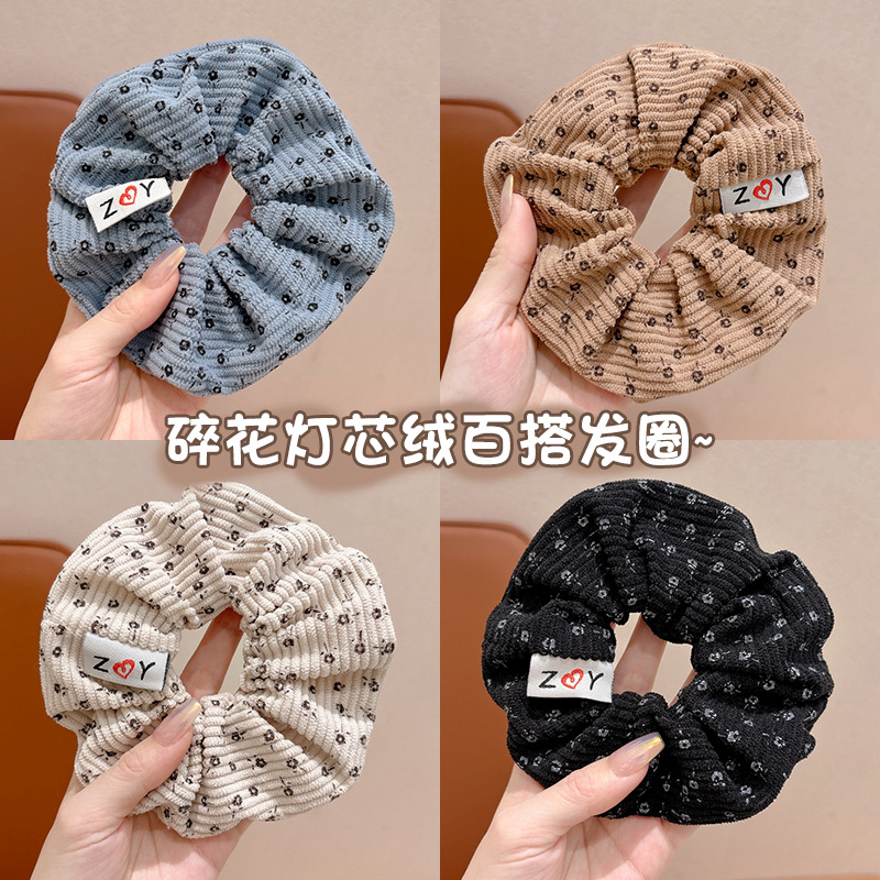 Otoño y invierno coreano de flores cortadas de peluche anillo de cabello de alto nivel no lastimó la cabeza detrás de la cola de cabello tira de goma