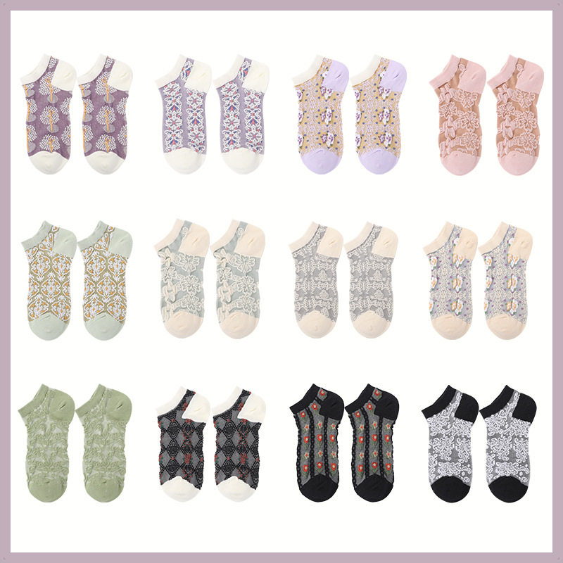 Female Japanese jacquard short tube socks