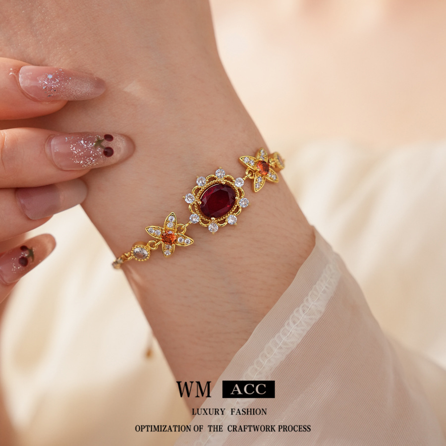 Medieval vintage zircon elíptico conjunto de estilo retrógrado de corte de joyería estilo de diseño de nicho joyería femenina sentido superior