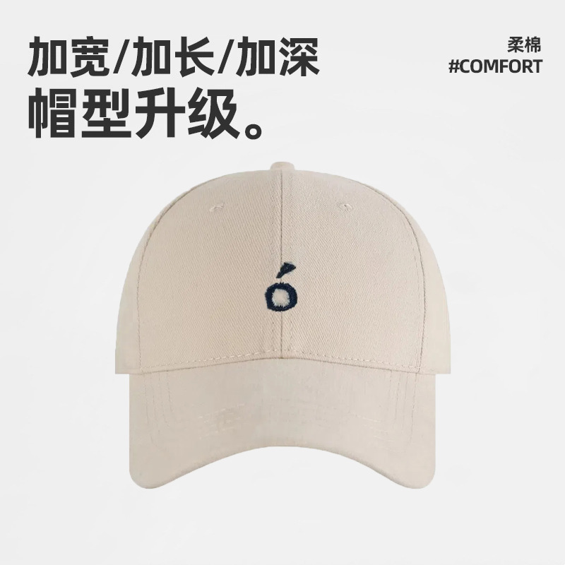 简约字母刺绣磨毛硬顶棒球帽女新款大头围显脸小户外防晒鸭舌帽男|undefined