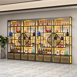 Red Wine Cabinet Display Rack Commercial Wine Cabinet Display Cabinet Winery Floor-to-Floor Red Wine Rack New Chinese Style Iron Wine Cabinet