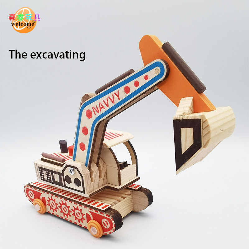 New wooden simulation mini color excavator home decoration travel crafts wooden children's toys wholesale New wooden simulation mini color excavator home decoration travel crafts wooden children's toys wholesale