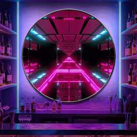 KTV酒吧电竞馆科技感科幻led氛围灯挂画3D立体延伸空间发光装饰画