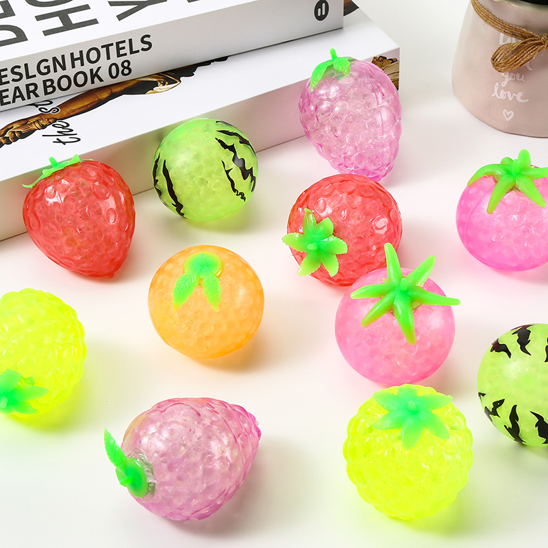 Factory Direct creative fruit beads pinch music relieve pressure vent small toy relieving stuffy grape ball
