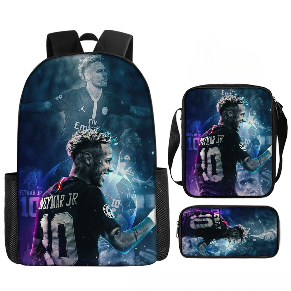 现货内马尔世界杯图案学生双肩包巴西足球球星Neymar书包笔袋跨境
