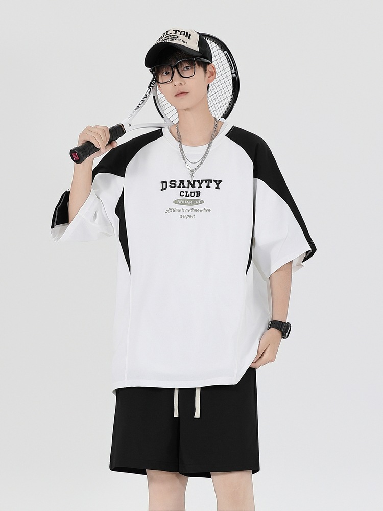 Traje de manga corta deportivo suelto de todo fósforo