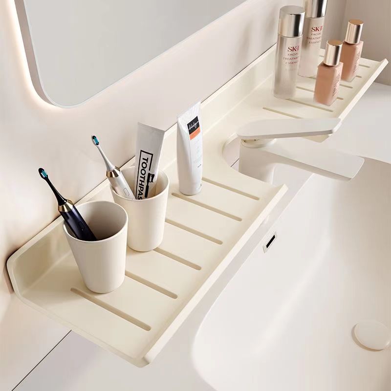 Milk White Space Aluminum Toilet Rack Toilet Mirror Faucet Washstand Bathroom Shelf