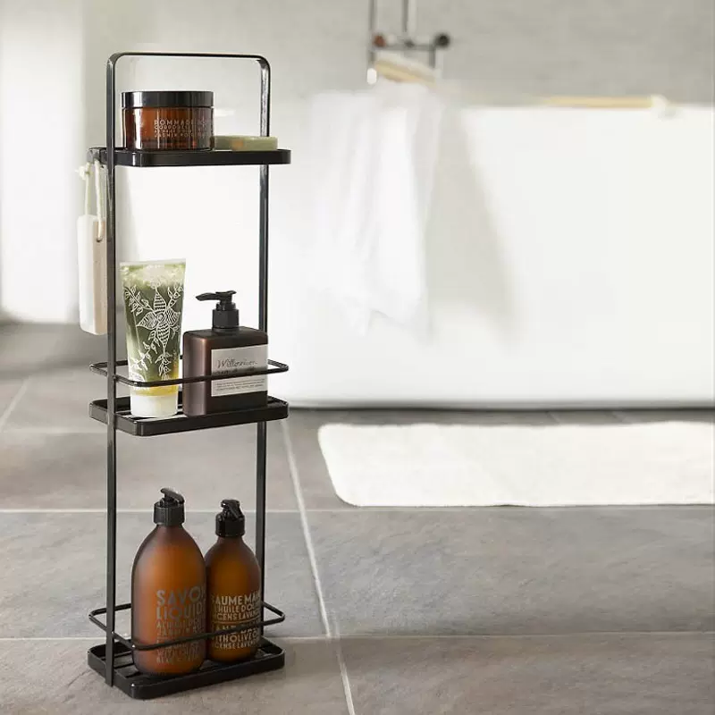 浴室整理架卫生间客厅沥水储物架现代简约置地式防尘三层收纳储物