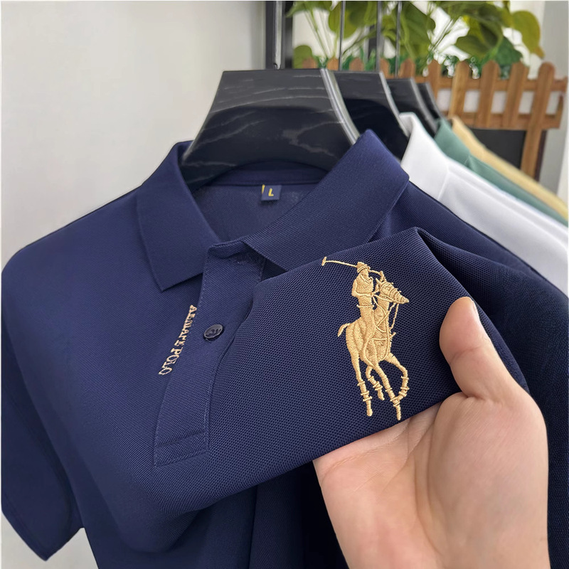 Cross-border Foreign Trade Ralph Lauren Polo Shirt Summer Men's Short-sleeved Paul Pony Embroidered T-shirt Top for Hair