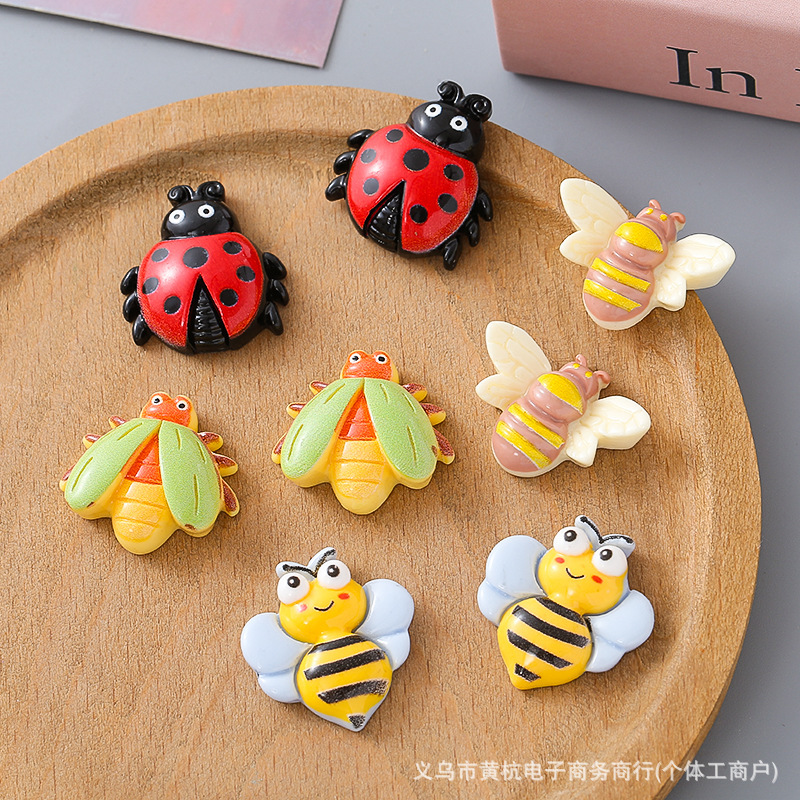 Cute Insect DIY Resin Accessories Handmade Materials Mobile Phone Case Clogs Refrigerator Magnet Keychain Backpack Pendant