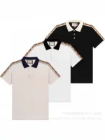 Трансграничная внешняя торговля 24ss прилив весной и летом новый G Home polo с лацканом с коротким рукавом двойной G-ремешок футболка для пары футболка