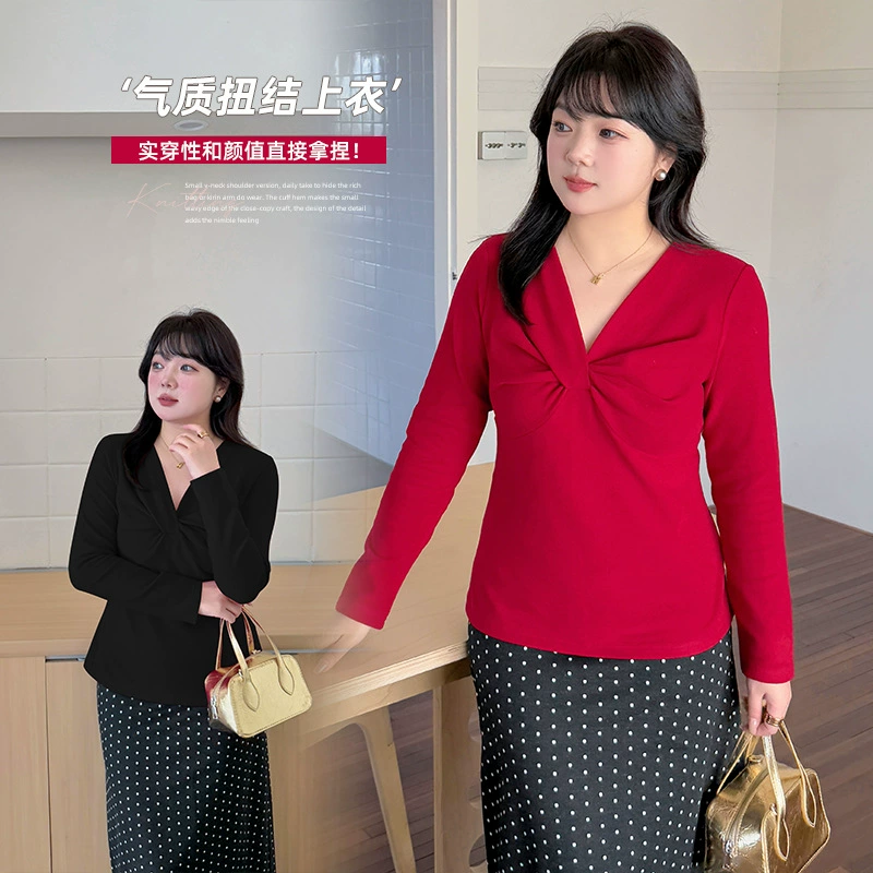 Женская одежда больших размеров Inno, рубашка с эффектом увеличения ясности кожи, новинка осени 2025, мягкий топ из немецкого бархата 132074