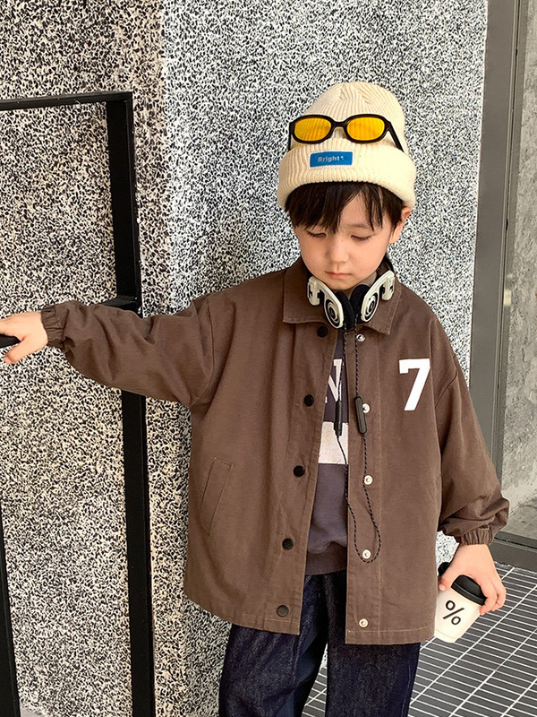 儿童秋装长袖外套2025新款童装男童单排扣风衣时尚洋气中长款上衣|undefined