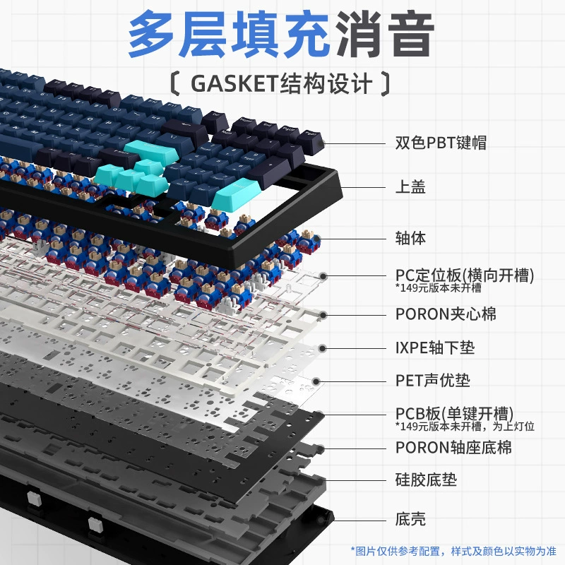 Xinmeng X98PRO механическая клавиатура беспроводная Bluetooth три режима RGB горячей заменяемой структурой TTC стальной оси прокладки