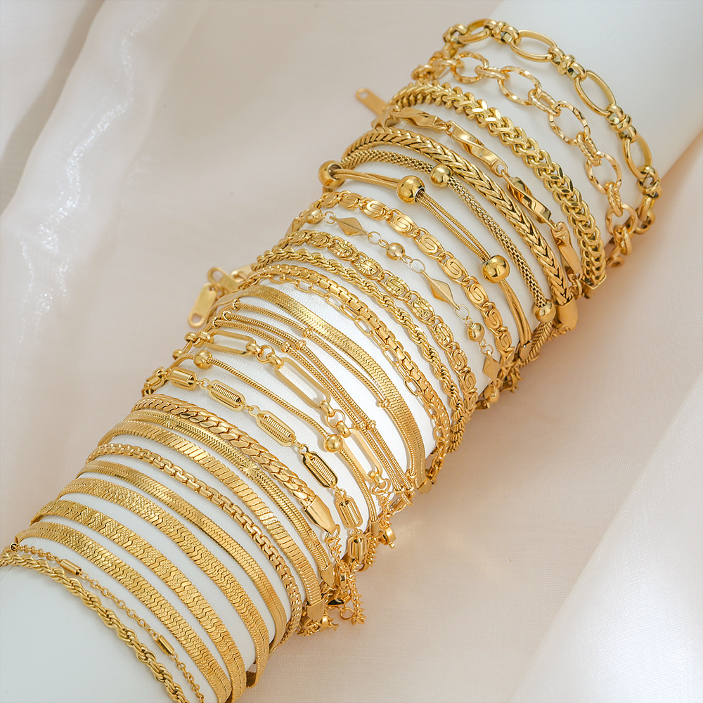 Μοντέρνος Άνεμος Κλασικός Σχέδιο Γράμματος Στερεό Χρώμα Χρώματος 304 Ανοξείδωτο Ατσάλι Βραχιόλι Σε Χύμα display picture 4