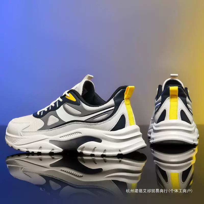 Summer footwear, men's breathable shock-absorbing sports shoes for leisure, plus size, soft sole