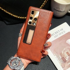 適用華為matex2電鍍鉸鏈支架手機殼x2油臘皮高級感手機套保護套