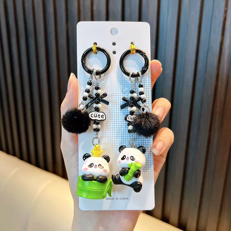 팬더 버클 펜던트-블랙