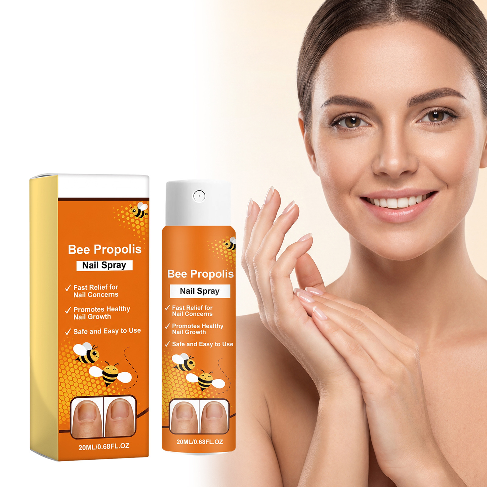 Nail Care Spray with Gentle Ingredients to Moisturize the Nail Surface and Keep It Fresh and Shiny. Hand and Foot Nail Care Spray
