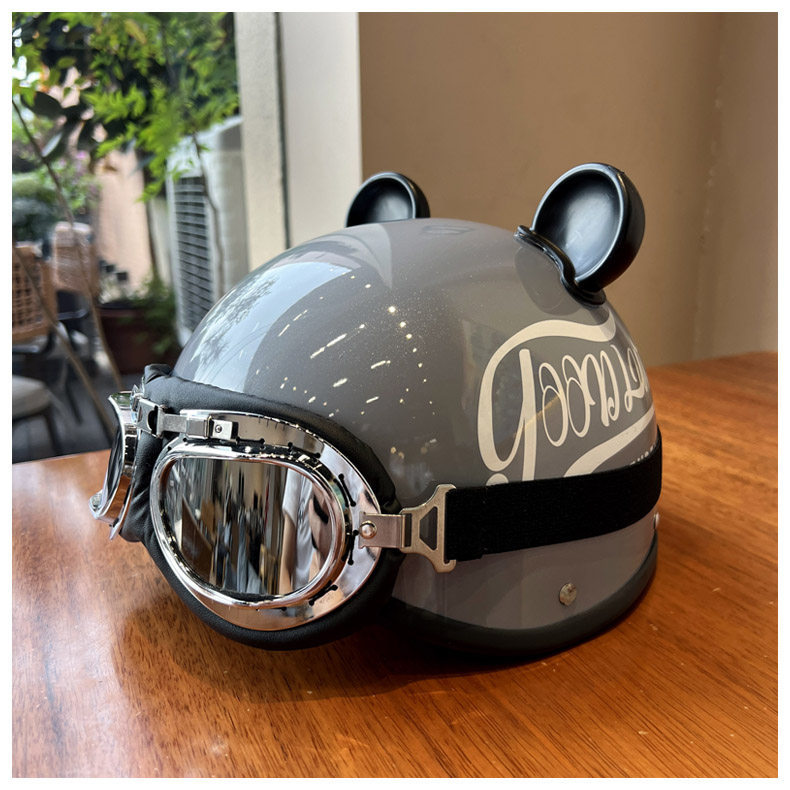 Retro Motorcycle Helmet 3C Certified Electric Vehicle Safety Helmet Men's and Women's Half Helmet Summer Sun Protection Safety Helmet Motorcycle Helmet