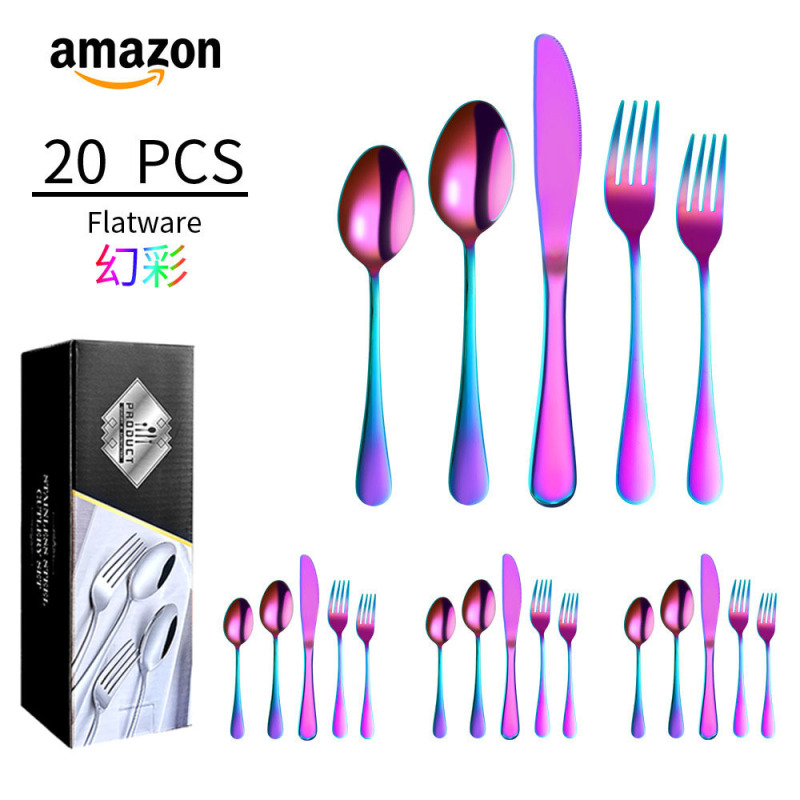 クロスボーダー1010ステンレス食器5セット20/30セット洋食ステーキナイフフォークスプーンセットギフトボックス|undefined