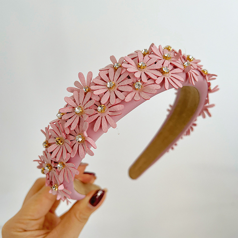 Women's Sweet Flower Satin Handmade Hair Band display picture 13