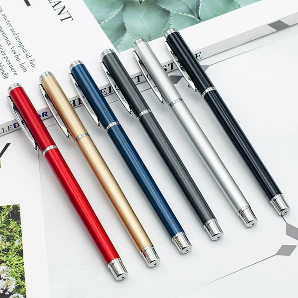 Business office metal sign pen high-end gift advertising gel pen printing LOGO student brush pen wholesale