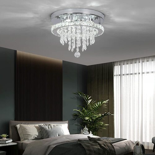 Crystal ceiling lamp round light luxury modern aisle corridor simple balcony entrance ceiling lamp creative bedroom lamps