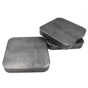 Square Pu'er tea cake iron box vintage gray iron box color distressed iron box