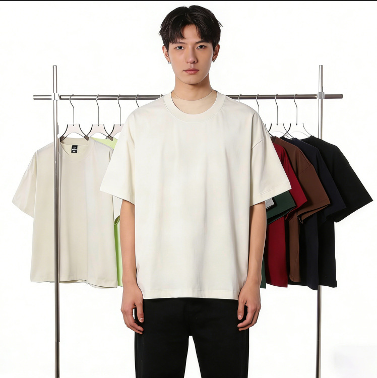 Spring and Summer Trendy Brand 240g Heavyweight Cool-Touch Sorona Boxy Short Wide T-Shirt for Men, Loose Casual Plain T-Shirt for Women Wholesale Spring and Summer Trendy Brand 240g Heavyweight Cool-Touch Sorona Boxy Short Wide T-Shirt for Men, Loose Casual Plain T-Shirt for Women Wholesale