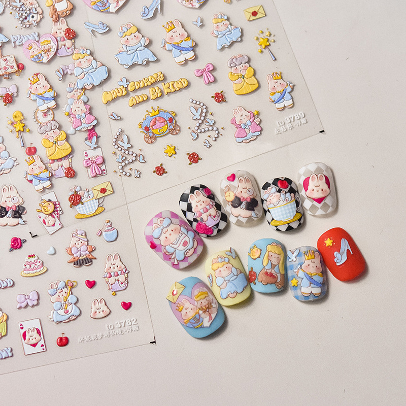 tomoni embossed nail stickers popular cute nail stickers factory wholesale Japanese style wonderland 3638 tomoni embossed nail stickers popular cute nail stickers factory wholesale Japanese style wonderland 3638