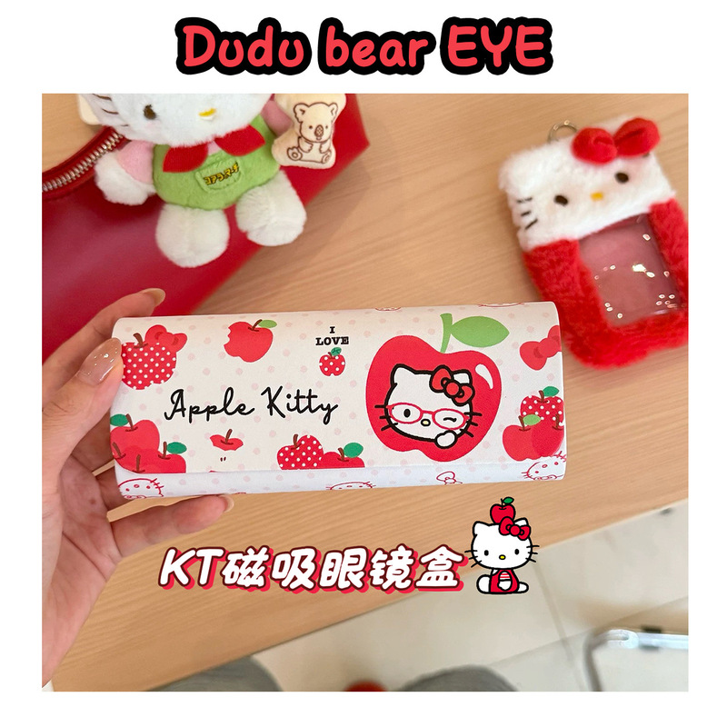 Hellokitty Glasses Case Cute Cartoon Student Classy Buckle Box Portable Anti-Stress Myopia Sunglasses Storage Box Hellokitty Glasses Case Cute Cartoon Student Classy Buckle Box Portable Anti-Stress Myopia Sunglasses Storage Box