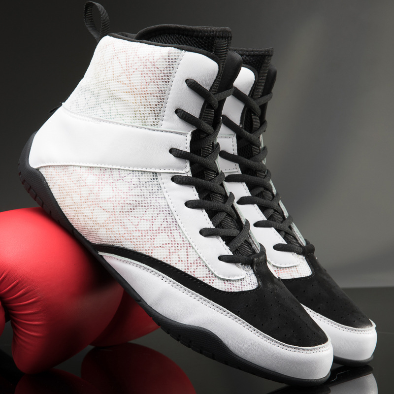 New weightlifting shoes, men's kickboxing shoes, combat wrestling shoes, wrestling boots, long boots, boxing shoes, with durable rubber soles