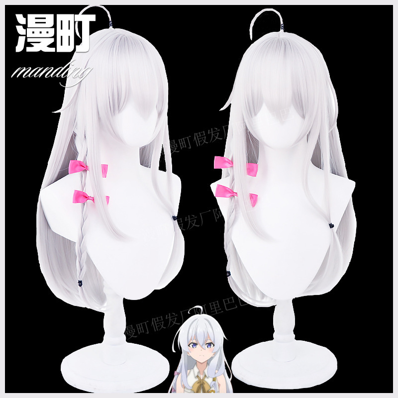 Manting/Devil's trip Ilena COS wig female Lord arch big head leather with bow