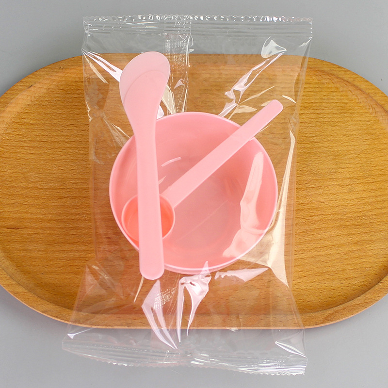 Beauty mask bowl separate packaging makeup spa tool three-piece set plastic small bowl mixing rod measuring scale spoon