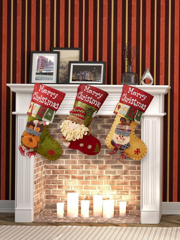 クリスマス装飾用品サンタクロース子供靴下クリスマスツリーペンダントクリスマス靴下プレゼント袋趙之李|undefined