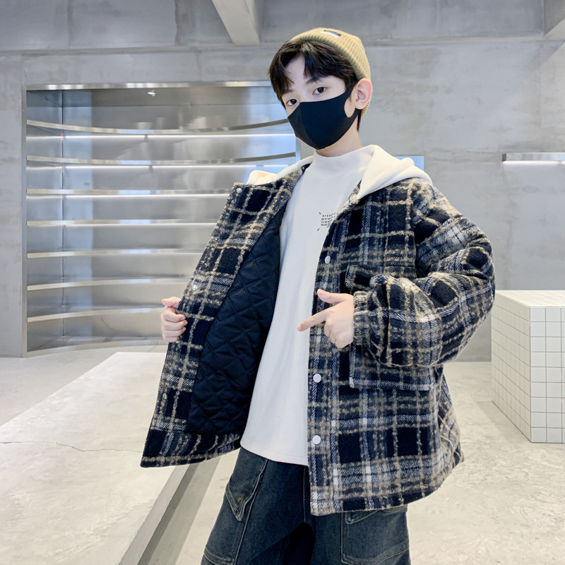 소년 코트 가을과 겨울 2024 새로운 겨울 소년 코트 큰 어린이 가을 면화 패딩면 패딩 재킷 도매