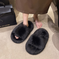 仙女風毛毛拖鞋女外穿2024新款秋冬季時尚百搭舒適保暖毛絨棉拖鞋