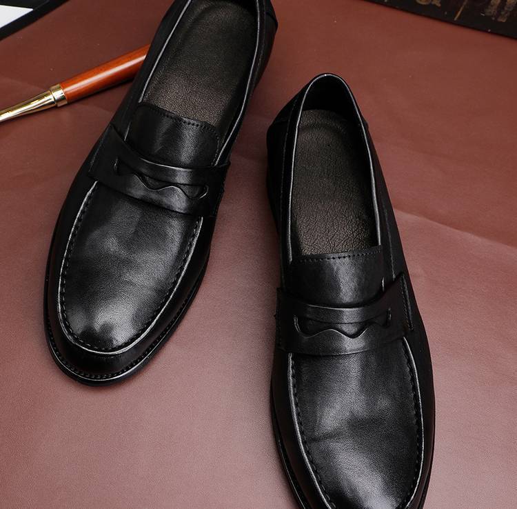 Neue waschen vintage pferd leder schuhe eine slip-auf bean schuhe herren schuhe licht luxus high-end gerade leder schuhe leder laufsohle_voghion.com