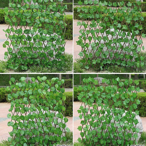 Simulated fence fence retractable fence outdoor courtyard fence guardrail decorative green leaves blocking simulated plant wall