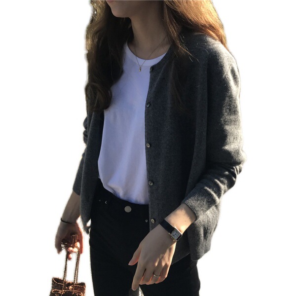Autumn demi-season knitted cardigan