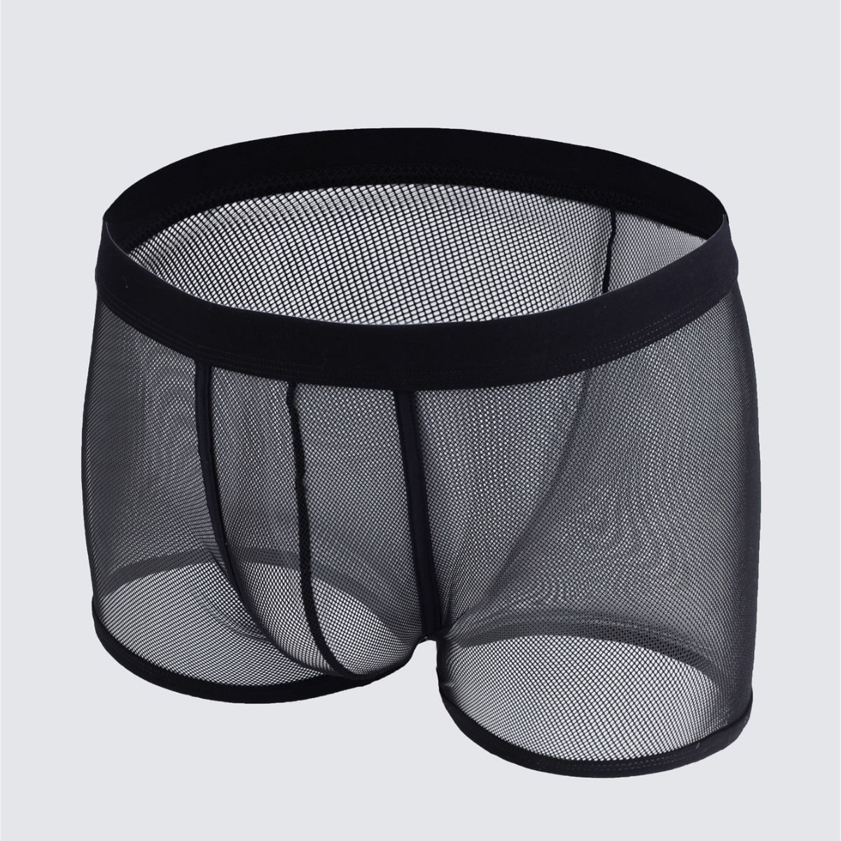 Men's underwear for export trade, transparent and fine four-cornered underwear, summer mesh netting underwear, sexy men's underwear wholesale 