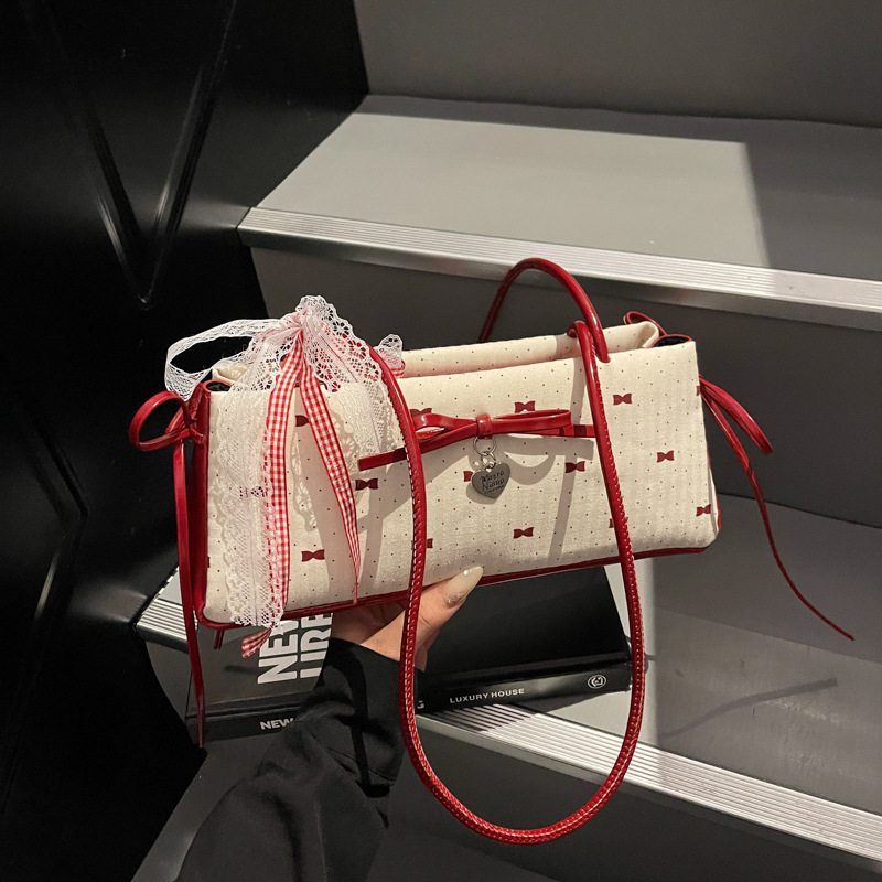 ライト高級レディースバッグ、小さな新鮮なリボン、シングルショルダーハンドバッグ、ニッチデザイン、ハイエンドの脇の下バッグ卸売|undefined