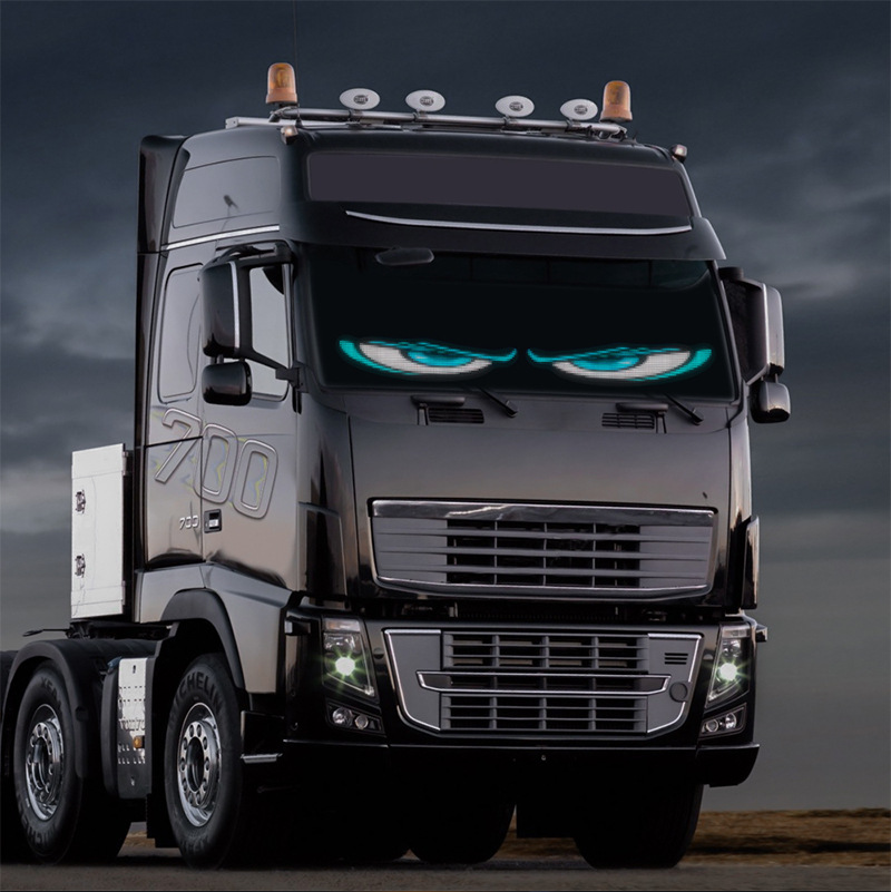 Truck Devil's Eye Led Lighting Soft Screen Car Truck Eye Light Bluetooth Dynamic Led Flexible Advertising Screen