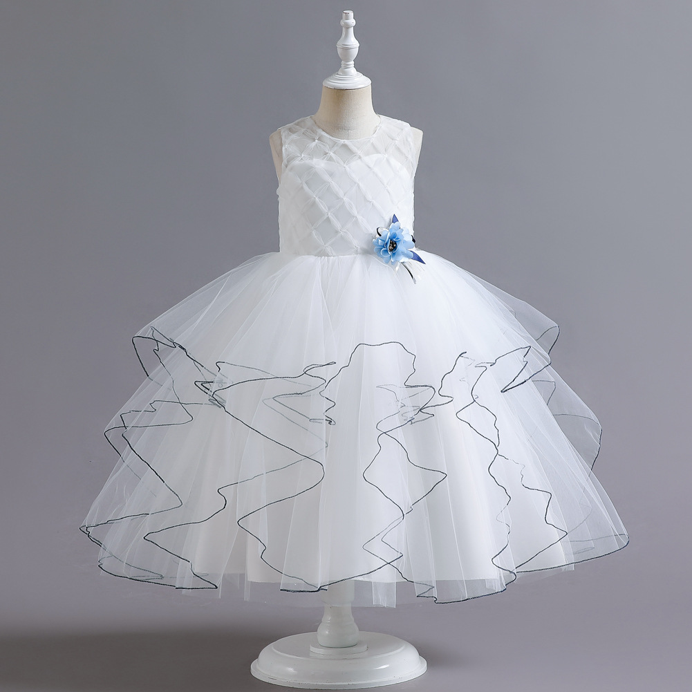 Liquidación transfronteriza nuevos niños vestido de princesa vestido de las niñas vestido de rendimiento de piano largo pettiskirt en stock al por mayor
