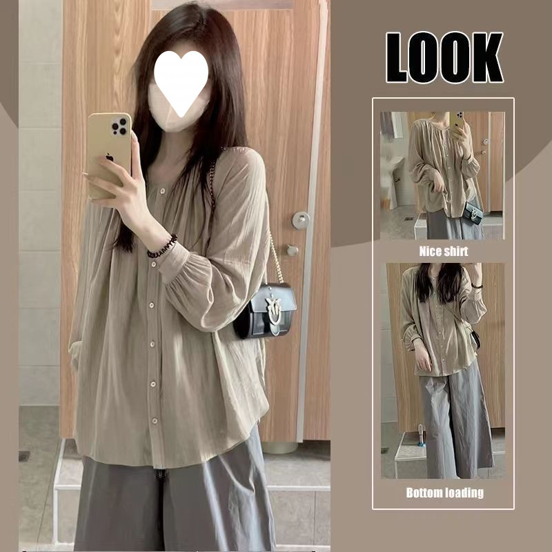 孕妇装纯棉春装套装时尚休闲上衣舒适秋款2025新款衬衫春秋两件套