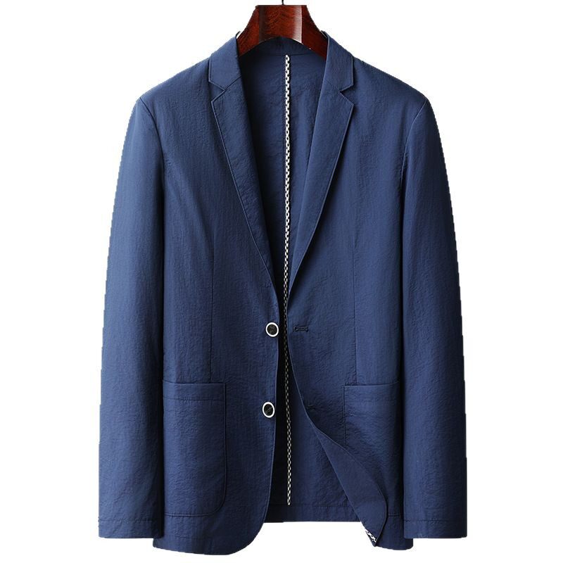 Áo vest nam casual dáng ôm, một hàng hai cúc, cổ vest, tay dài, chống nhăn, phù hợp mặc xuân thu — Màu kaki, Màu trắng, Màu xanh dương, màu đen