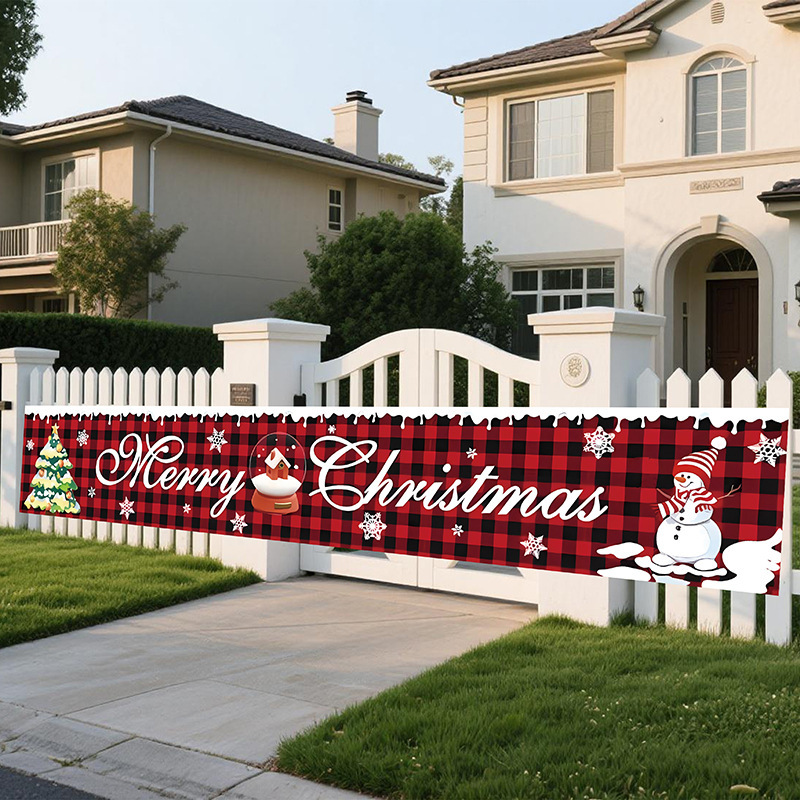 新しいクリスマスバナー メリークリスマス ホリデーシーン装飾 雪の結晶 高齢者向けの図面デザインをサポート|undefined